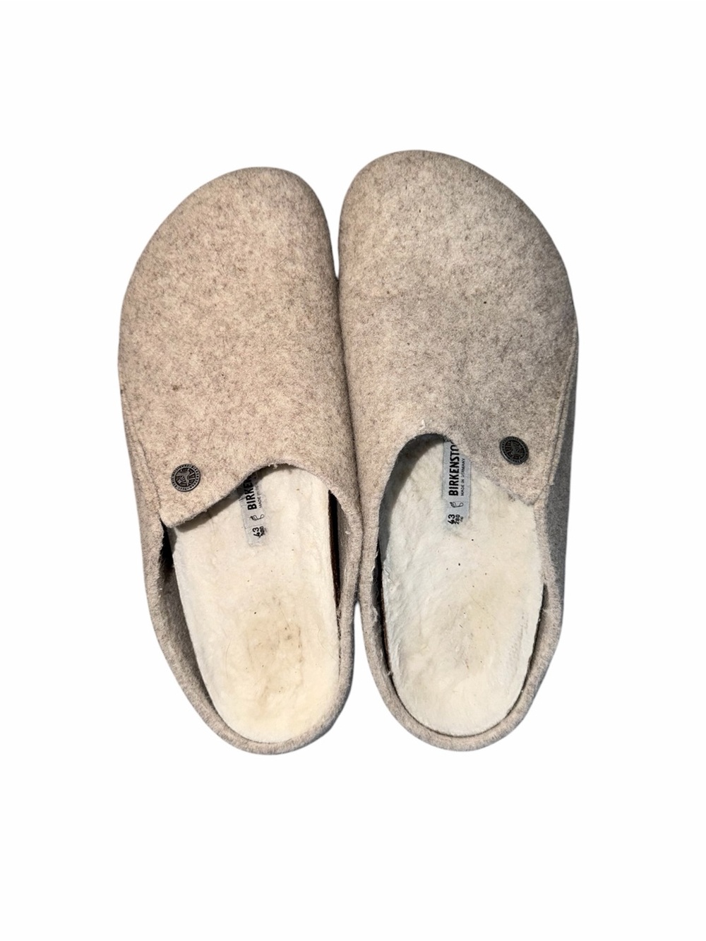 Birkenstock Felt Slip-On Clogs in Light Beige